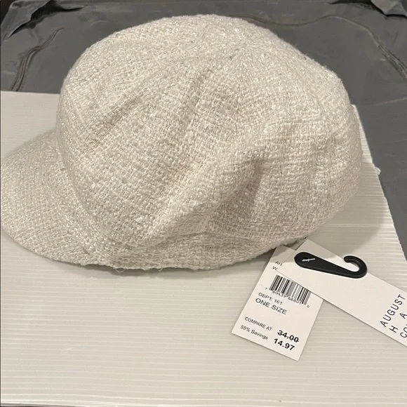 August Hats Cream Textured Cap - Picture 2 of 4